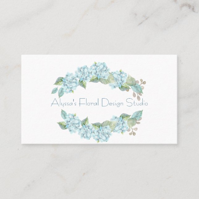 Blue Hydrangeas Business Card (Front)