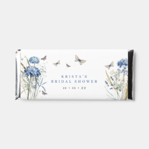 Blue Hydrangeas & Butterflies Bridal Shower Hershey Bar Favors