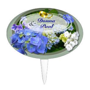 Blue  Hydrangeas ~ Cake Topper