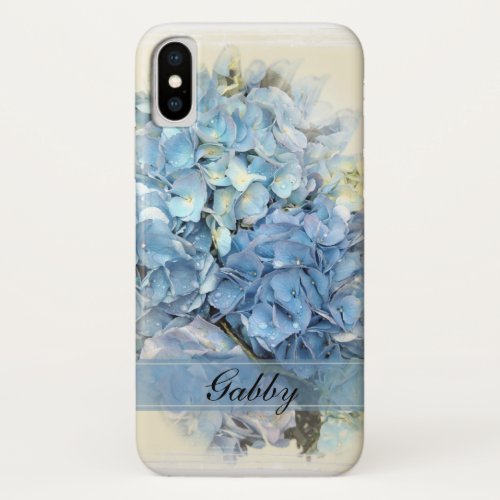 Blue Hydrangeas iPhone X Case