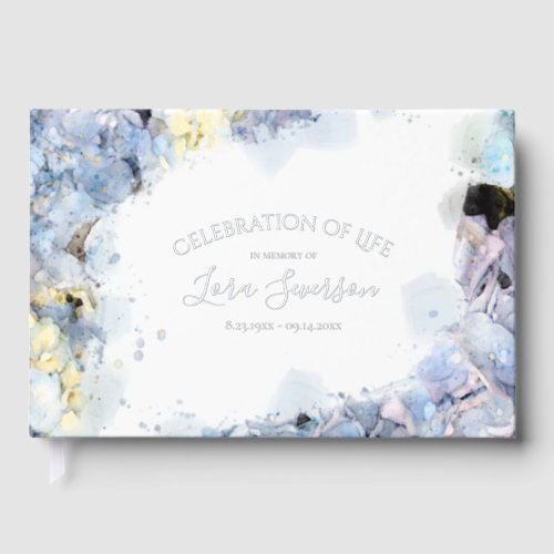 Blue Hydrangeas Celebration of Life Memorial Guest Book