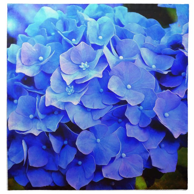 Blue Hydrangeas Cloth Napkin (Front)