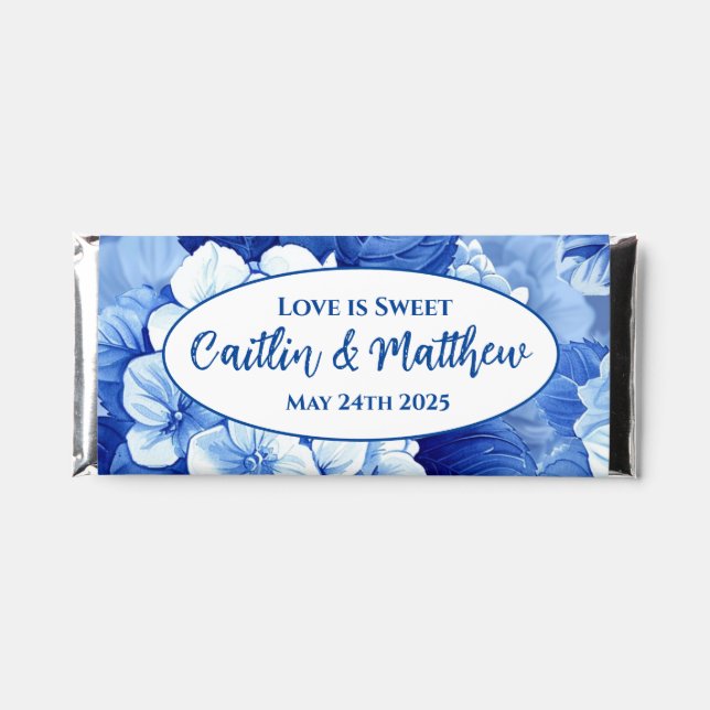 Blue Hydrangeas Collection Candy Bar Wrapper (Front)