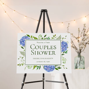 Blue Hydrangeas Couples Shower Foam Board