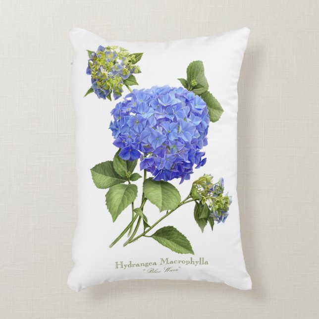 Blue Hydrangeas Decorative Pillow (Front(Vertical))