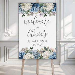 Blue Hydrangeas Elegant Bridal Shower Foam Board