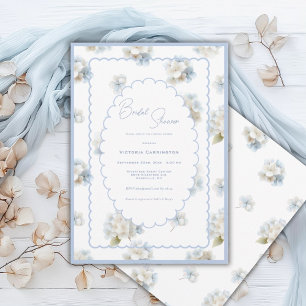 Blue Hydrangeas Elegant Bridal Shower Invitation