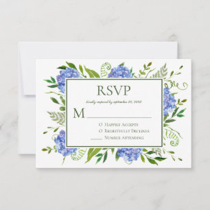 Blue Hydrangeas Engagement Party  RSVP Card