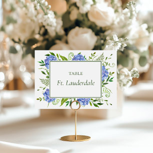 Blue Hydrangeas Engagement Party Table Name Number