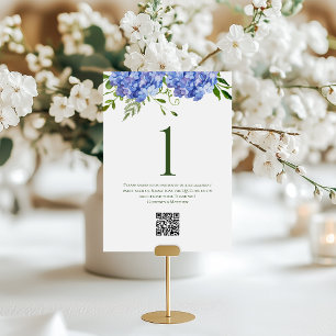 Blue Hydrangeas Engagement Party  Table Number