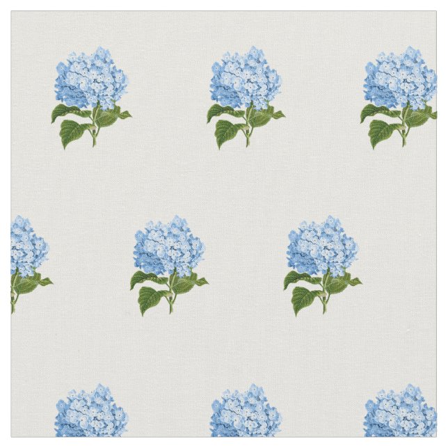 Blue Hydrangeas Fabric (Close Up)