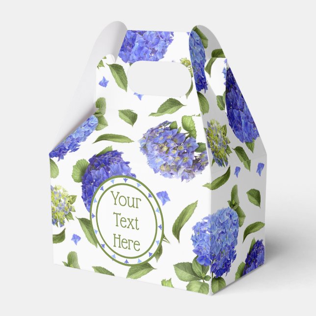 Blue Hydrangeas Favor Boxes (Front Side)