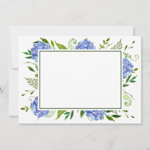 Blue Hydrangeas Flat Thank You Card