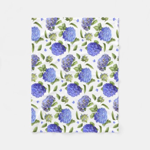 Blue Hydrangeas Fleece Blanket