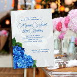 Blue Hydrangeas Floral Birthday Invitation at Zazzle