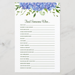 Blue Hydrangeas Floral Find Someone Who