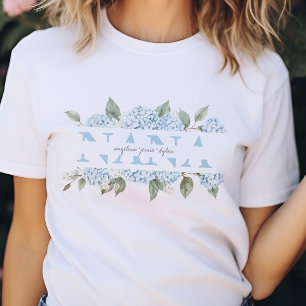 Blue Hydrangeas Floral Grandkids' Names Nana Gift T-Shirt