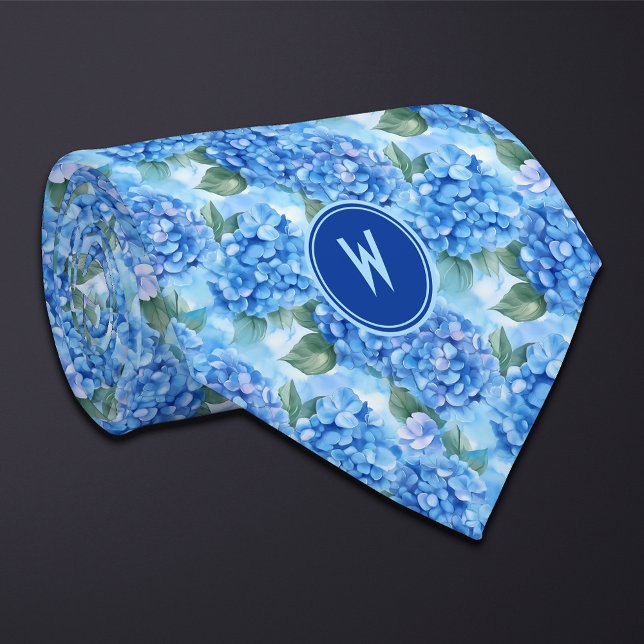 Blue Hydrangeas Floral  Neck Tie (Creator Uploaded)