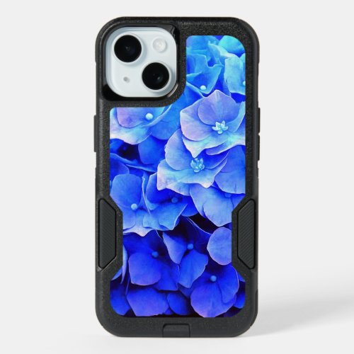 Blue Hydrangeas Floral iPhone 15 Case