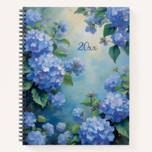 Blue Hydrangeas Floral Spiral-bound Journal Spring