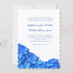 Blue Hydrangeas Garland Wedding Invitations 2, Sky
