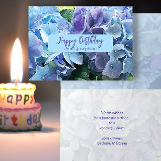 Blue Hydrangeas Happy Birthday Card
