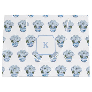 Blue Hydrangeas in Chinoiserie Pot Large Gift Bag