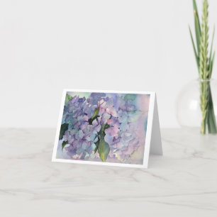 Blue Hydrangeas Letterpress Thank You Card