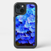 Blue Hydrangeas Monogrammed Floral