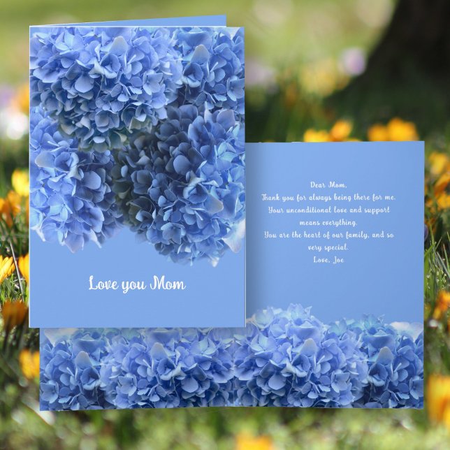 Blue Hydrangeas Mothers Day Message Card (Creator Uploaded)