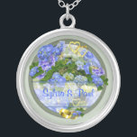 BLUE HYDRANGEAS ~ Necklace<br><div class="desc">A delightful necklace in the Hydrangea Wedding Series.</div>