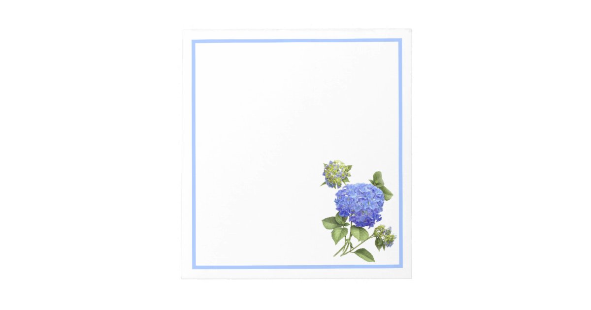 Blue Hydrangeas Notepad | Zazzle