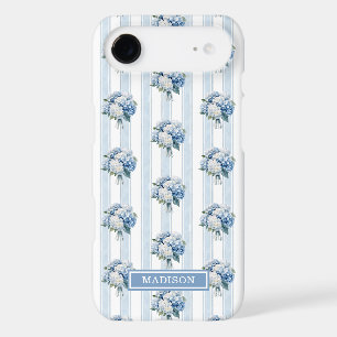 Blue Hydrangeas on Stripes iPhone 17 Air Case