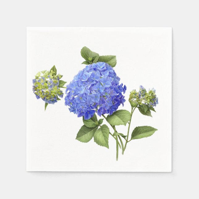 Blue Hydrangeas Paper Napkins (Front)