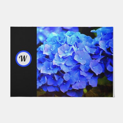 Blue Hydrangeas Personalized Door Mat