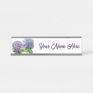 Blue Hydrangeas Personalized Nameplate