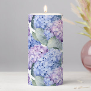 Blue Hydrangeas Pillar Candle