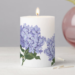 Blue Hydrangeas Pillar Candle