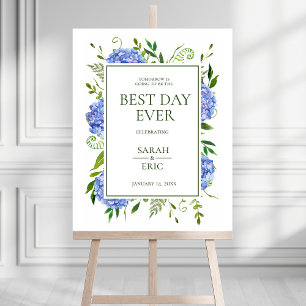 Blue Hydrangeas Rehearsal Dinner Foam Board