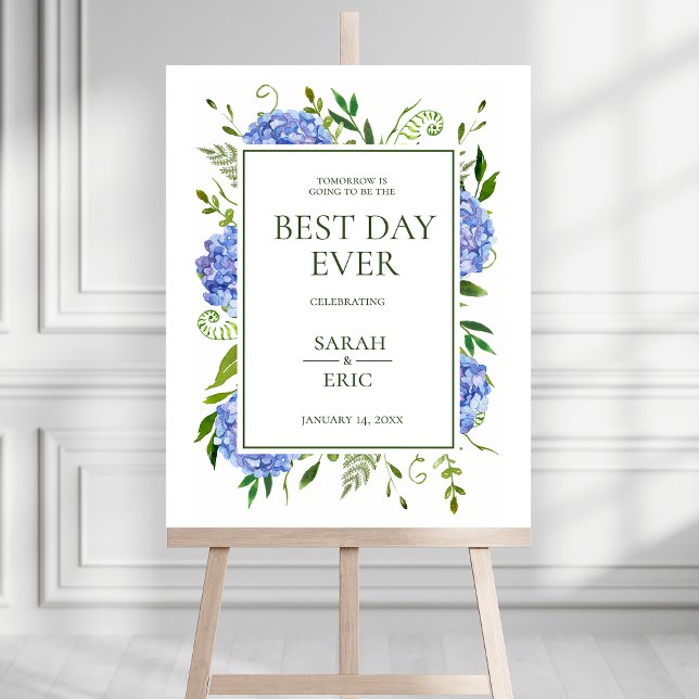 Blue Hydrangeas Rehearsal Dinner Foam Board (Creator Uploaded)