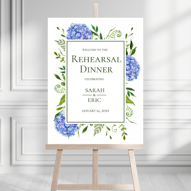 Blue Hydrangeas Rehearsal Dinner Foam Board (Creator Uploaded)