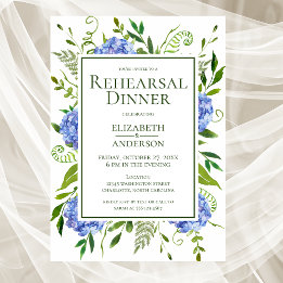 Blue Hydrangeas Rehearsal Dinner Invitation
