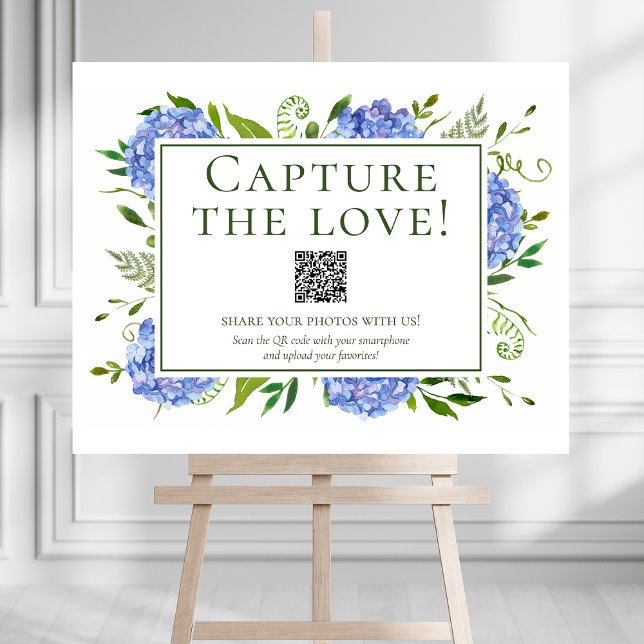 Blue Hydrangeas Rehearsal Dinner Photo Sharing Foam Board (Creator Uploaded)