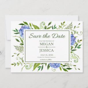 Blue Hydrangeas Save The Date
