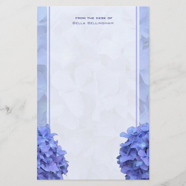 Blue Hydrangeas Stationery (Front)