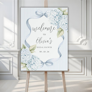 Blue Hydrangeas Stripe Vintage Bridal Shower Foam Board