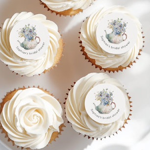 Blue Hydrangeas tea party bridal shower Edible Frosting Rounds