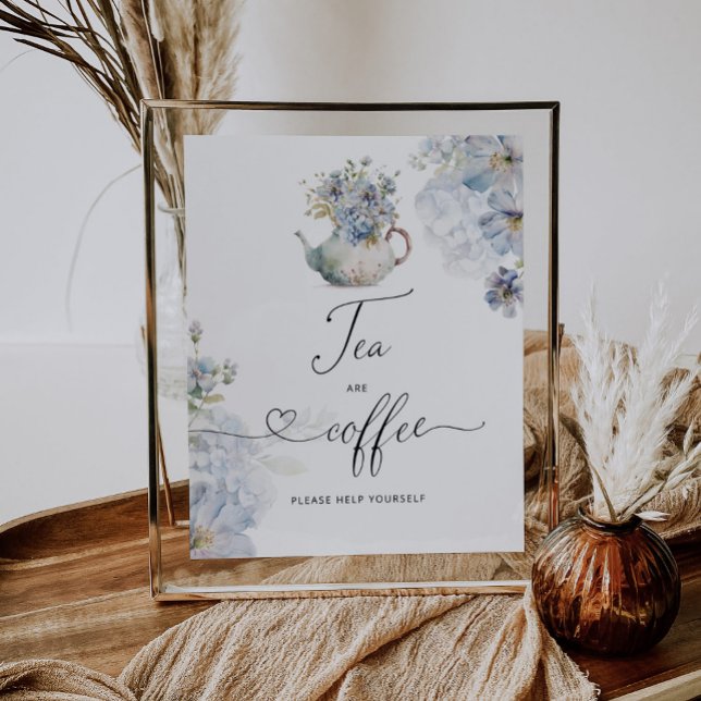 Blue Hydrangeas teapot Tea and Coffee bar Poster (Creator Uploaded)