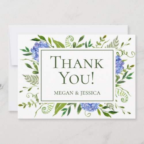 Blue Hydrangeas Thank You Card
