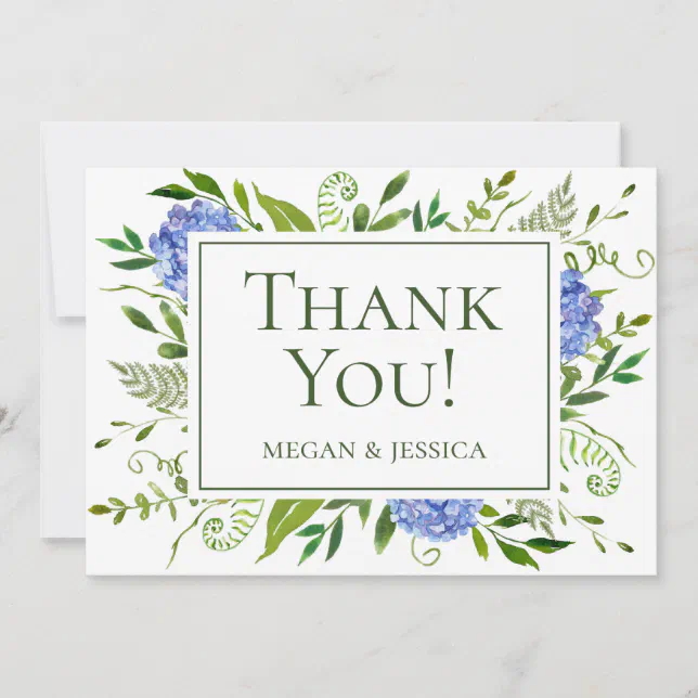 Blue Hydrangeas Thank You Card | Zazzle